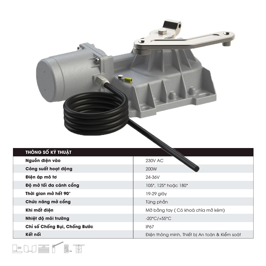 Motor cổng tự động âm sàn Roger Italia BR21/351 – 36V